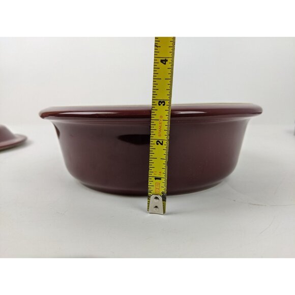Pampered Chef Stoneware 6 cup 1.5 L Round Cranberry Covered Casserole Baker 1153 - Picture 11 of 13